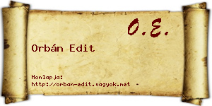 Orbán Edit névjegykártya